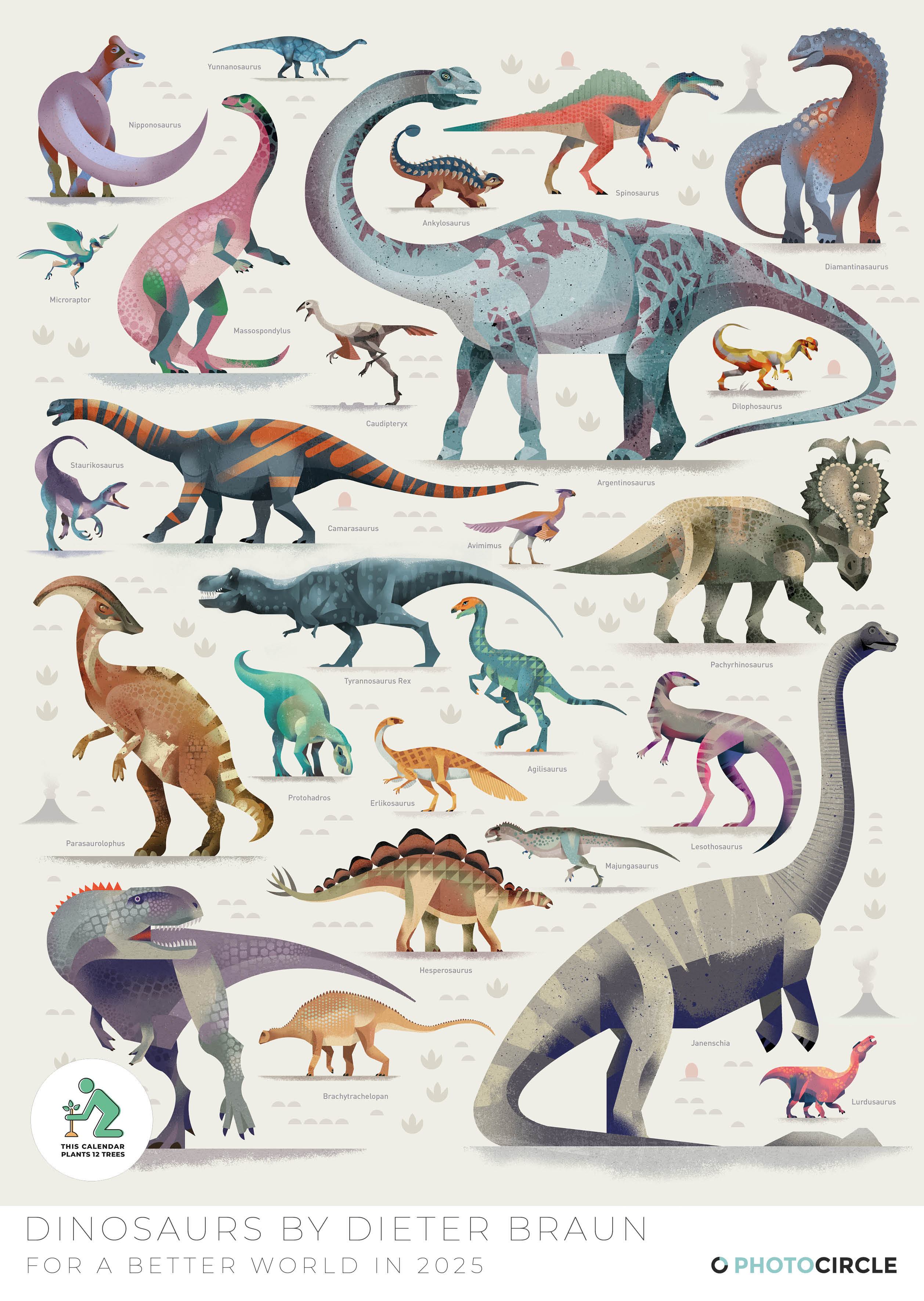 Dinosaurs Calendar 2025 Photocircle