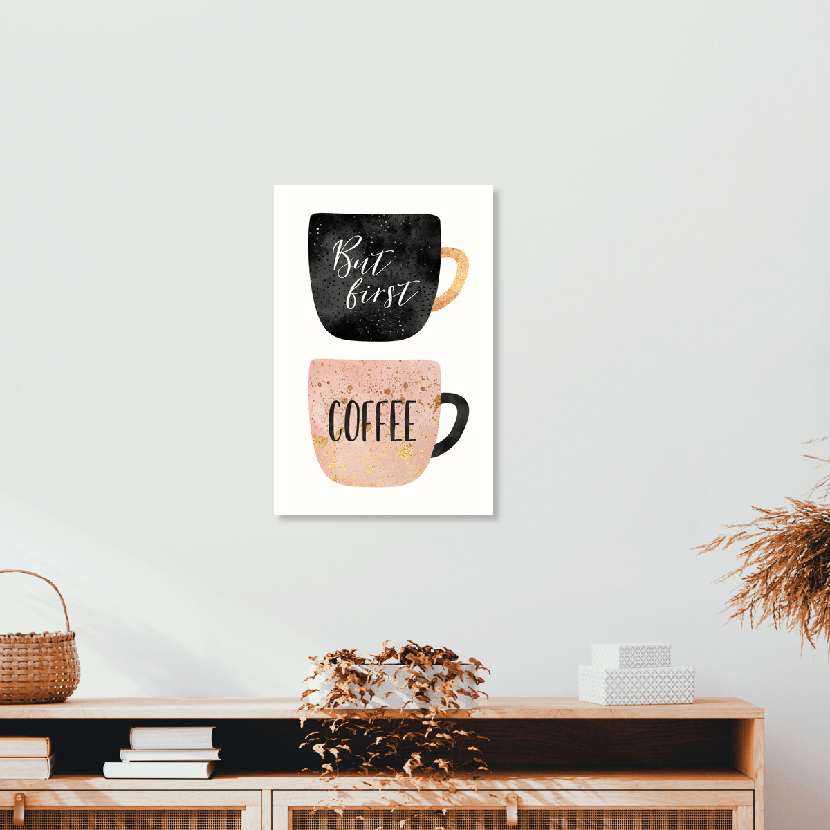 Pretty coffee cups print by Elisabeth Fredriksson