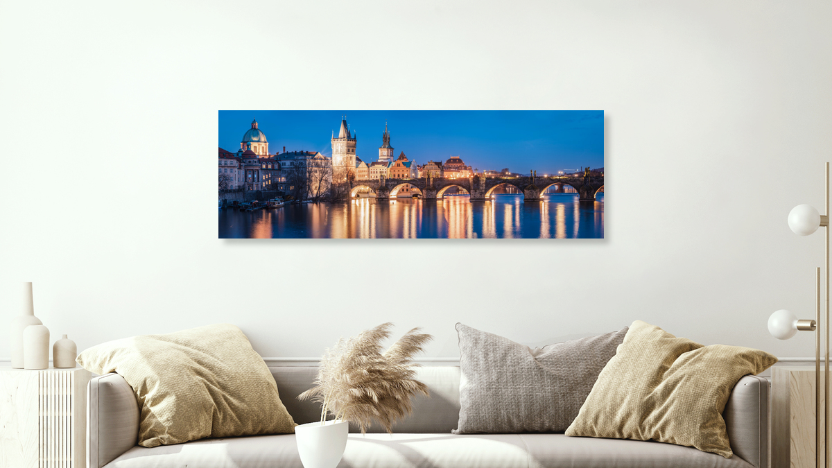 Jean Claude Castor - 'Prague Charlesbridge Panorama during blue hour ...