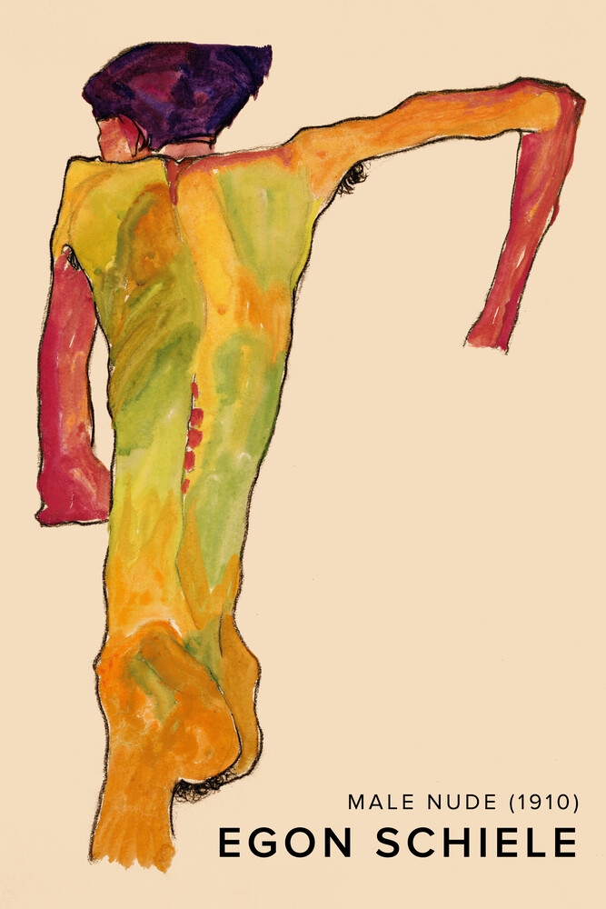 Art Classics Egon Schiele Male Nude Propping Himself Up