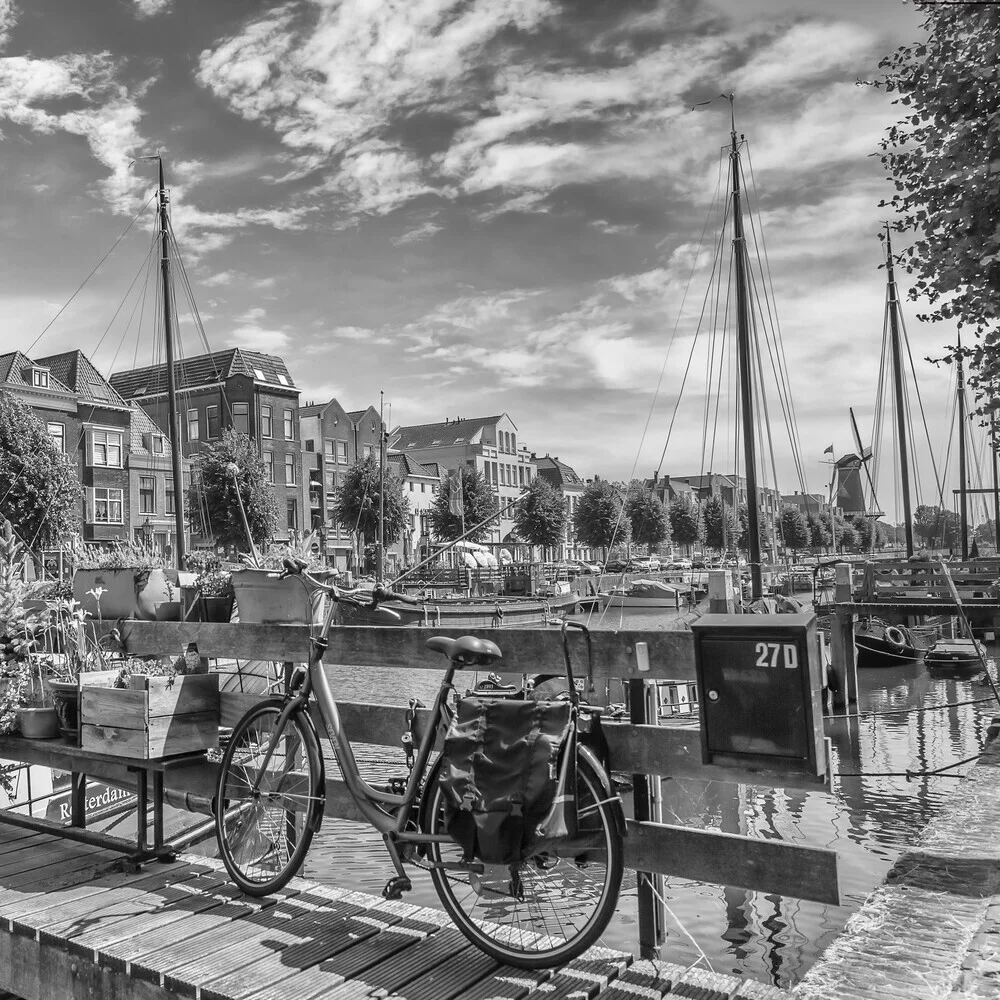 Idyllic Delfshaven Rotterdam Monochrome - Fineart photography by Melanie Viola