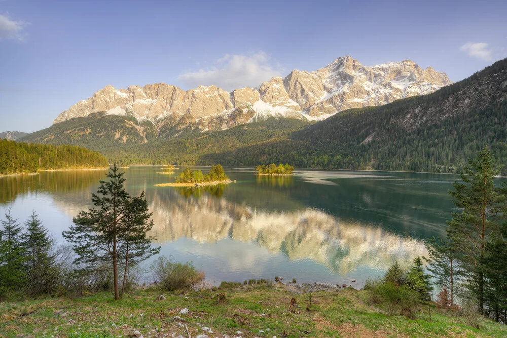 View over the Eibsee to the Wetterstein mountains in Bavaria - Fineart photography by Michael Valjak