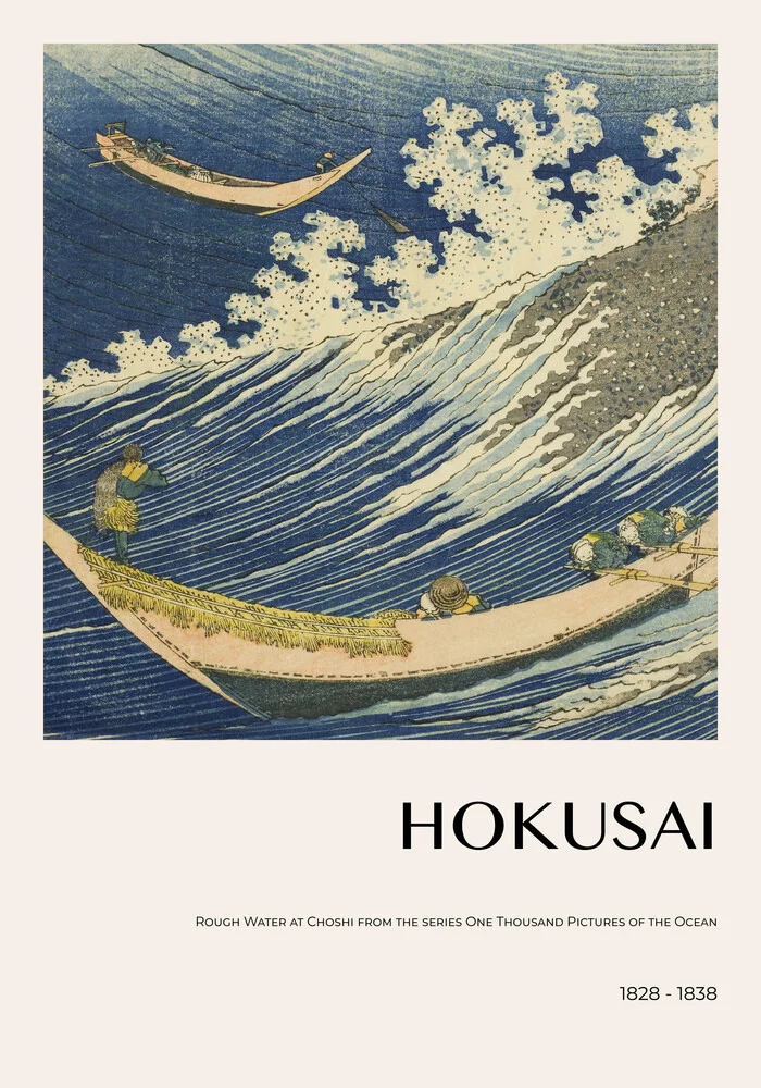 Katsushika Hokusai - Rough Water at Choshi - Fineart photography by Art Classics