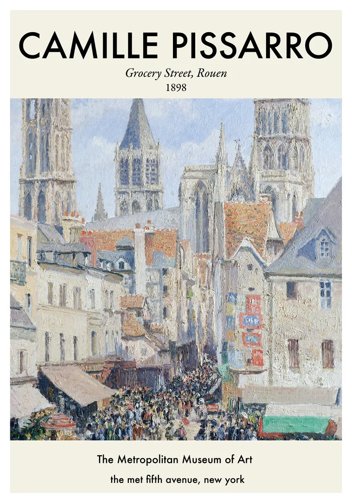 Camille Pissarro - Grocery Street Rouen - fotokunst von Art Classics