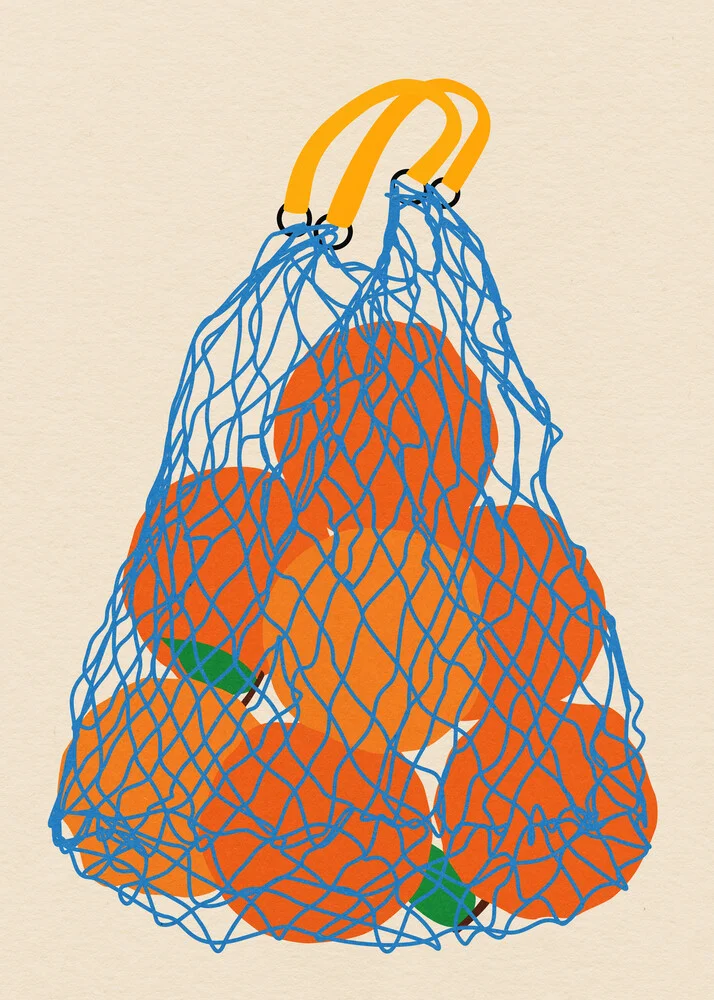 Oranges In A Net Bag - fotokunst von Rosi Feist