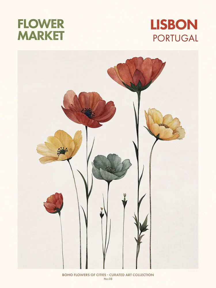 Emel Tunaboylu - Flower Market - Lissabon - fotokunst von The Artcircle