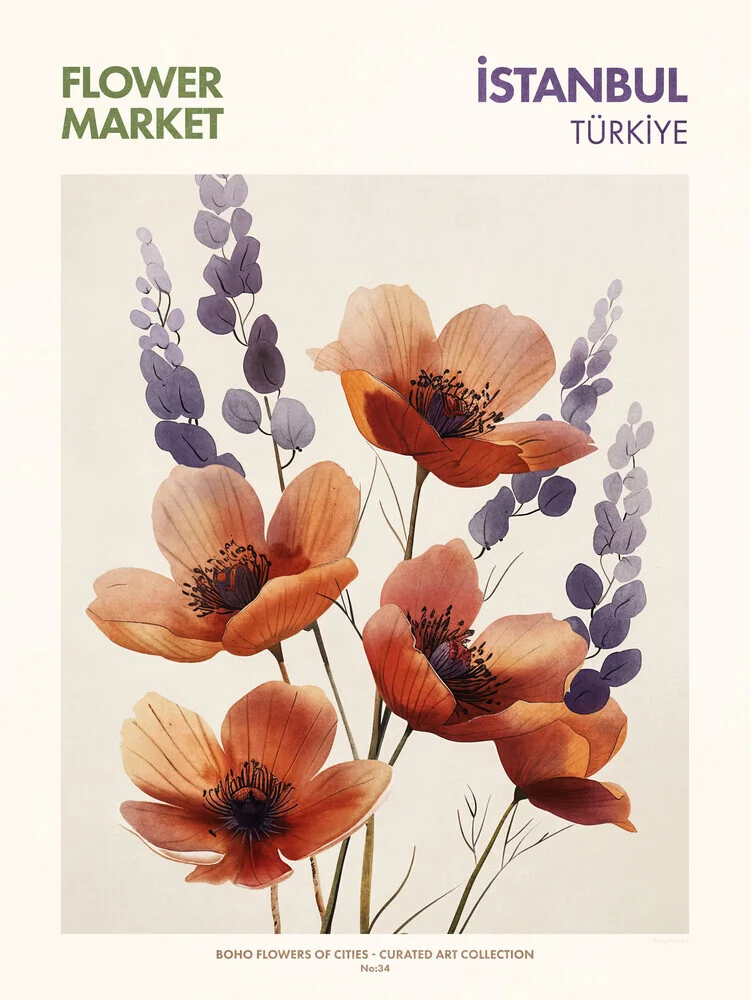 Emel Tunaboylu - Flower Market - Istanbul - fotokunst von The Artcircle