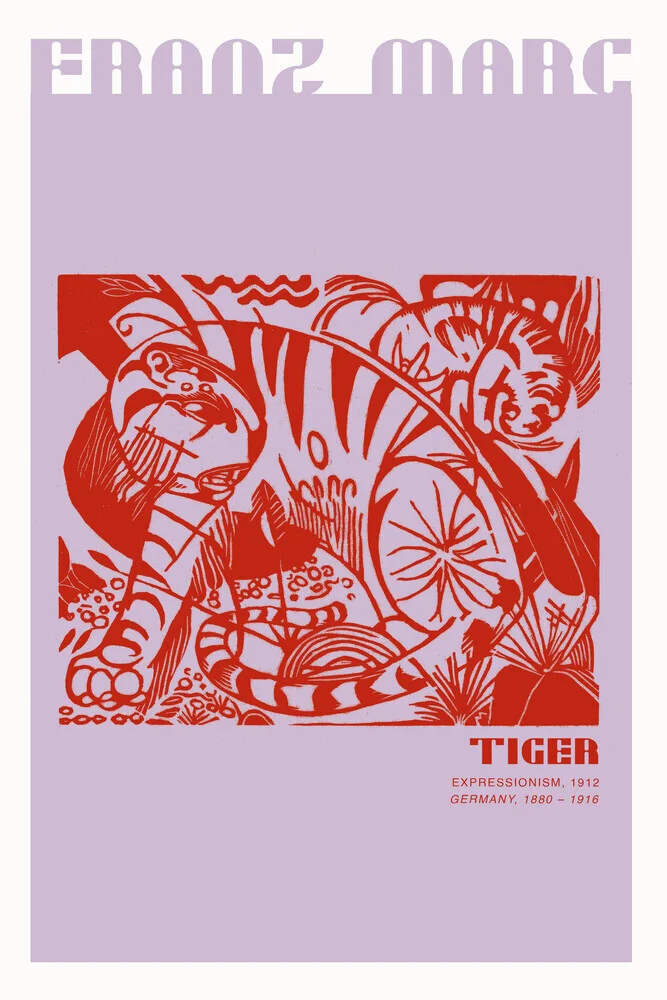 Malou Studio - Franz Marc - Tiger in rot - fotokunst von The Artcircle