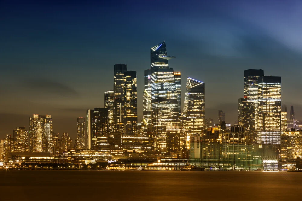 Striking NYC Skyline with Hudson Yards in the Evening - Fineart photography by Melanie Viola