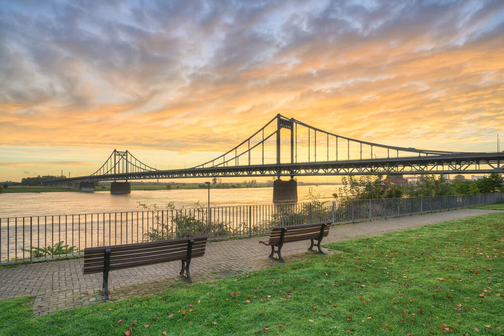 Krefeld-Uerdingen bridge at sunrise - Fineart photography by Michael Valjak