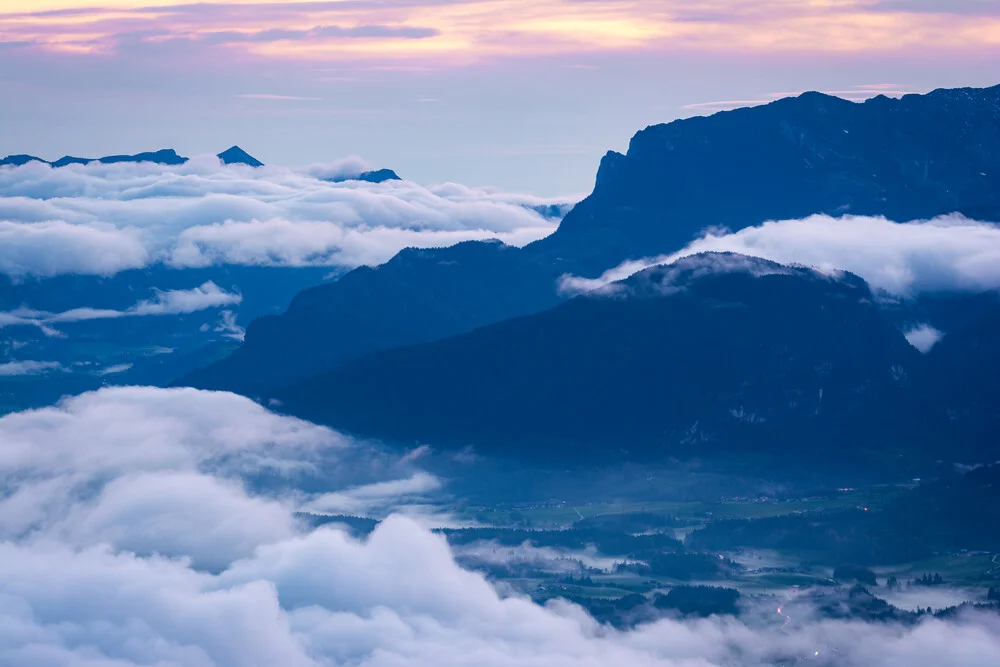 Alps of Tyrol above a sea of fog. - Fineart photography by Martin Wasilewski