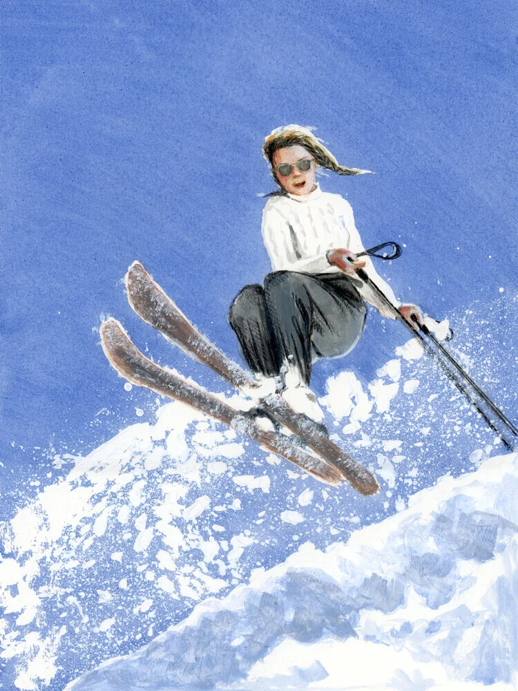 Skier with White Sweater - fotokunst von Sarah Morrissette