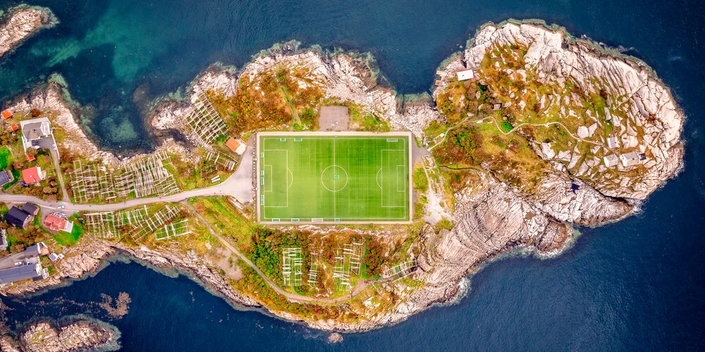 Football Stadium Henningsvaer Lofoten Islands - Fineart photography by Achim Thomae